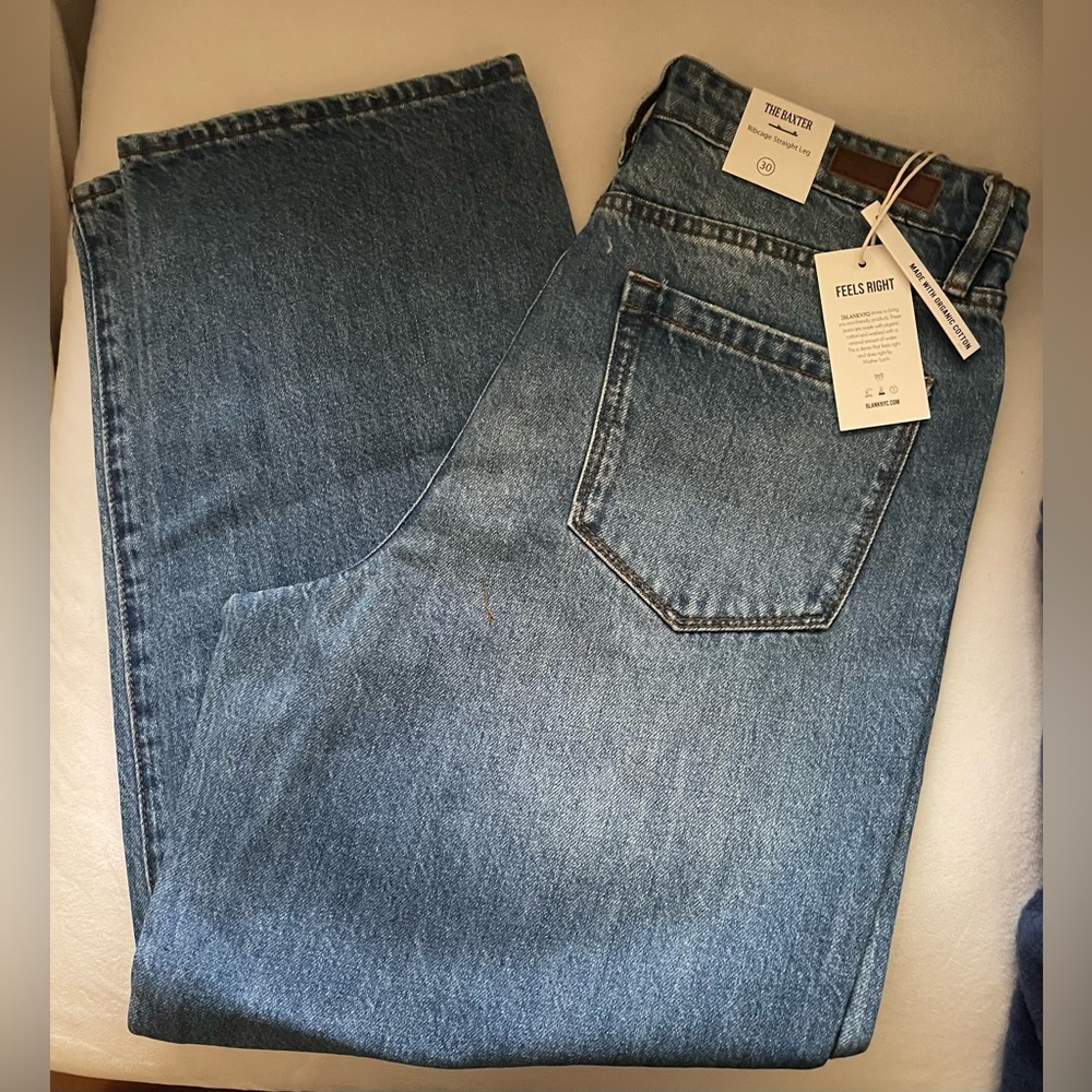 NWT Blank NYC Blue Jeans The Baxter Size 30 Ribcage Straight Leg - Picture 2 of 8